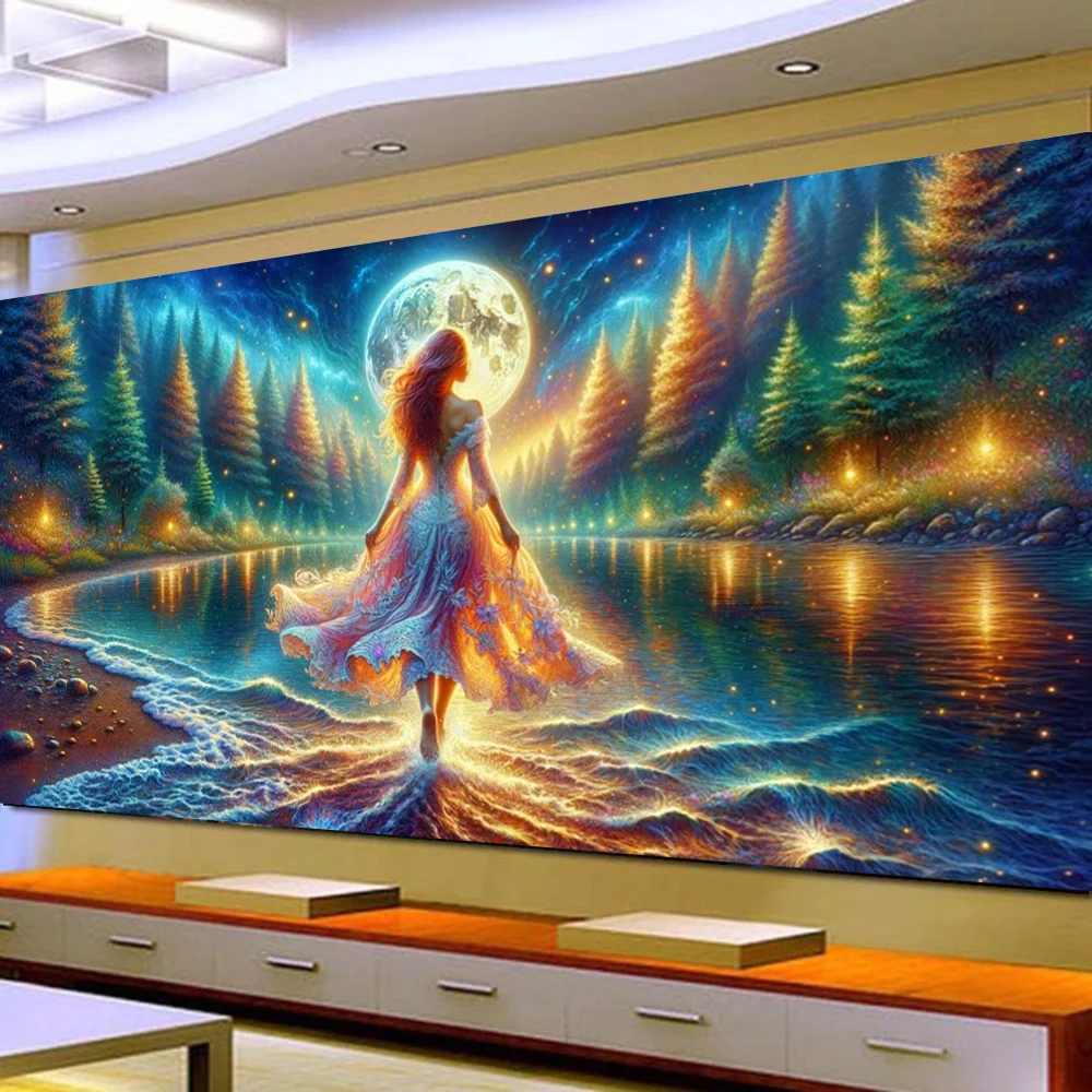 Queen of Nature Full Coverage Cross Stitch DIY Diamond Painting Large Lake Spring Landscape New 2024 Mosaic Diamond Embroidery