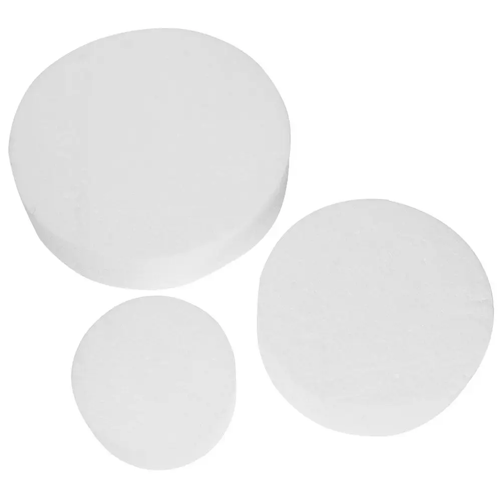 3Pcs Lightweight Foam Cake Dummy White Rigid Smooth Surface for DIY Cake Decorating Practice Wedding Party Display Custom