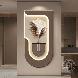 Nowoczesna dekoracja wejściowa Lampa ścienna Malarstwo Ozdoby roślinne Przedpokój wejściowy Wiszący obraz Wysokiej klasy lampa ścienna do salonu