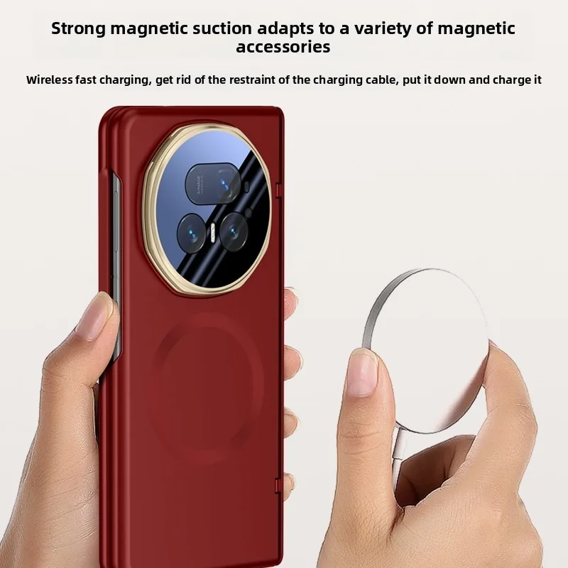 Luxury Matte Case For Huawei HONOR Magic V5 5G Magnetic Alloy Lens Bracket Holder Anti-fingerprint Hard Back Cover Capa