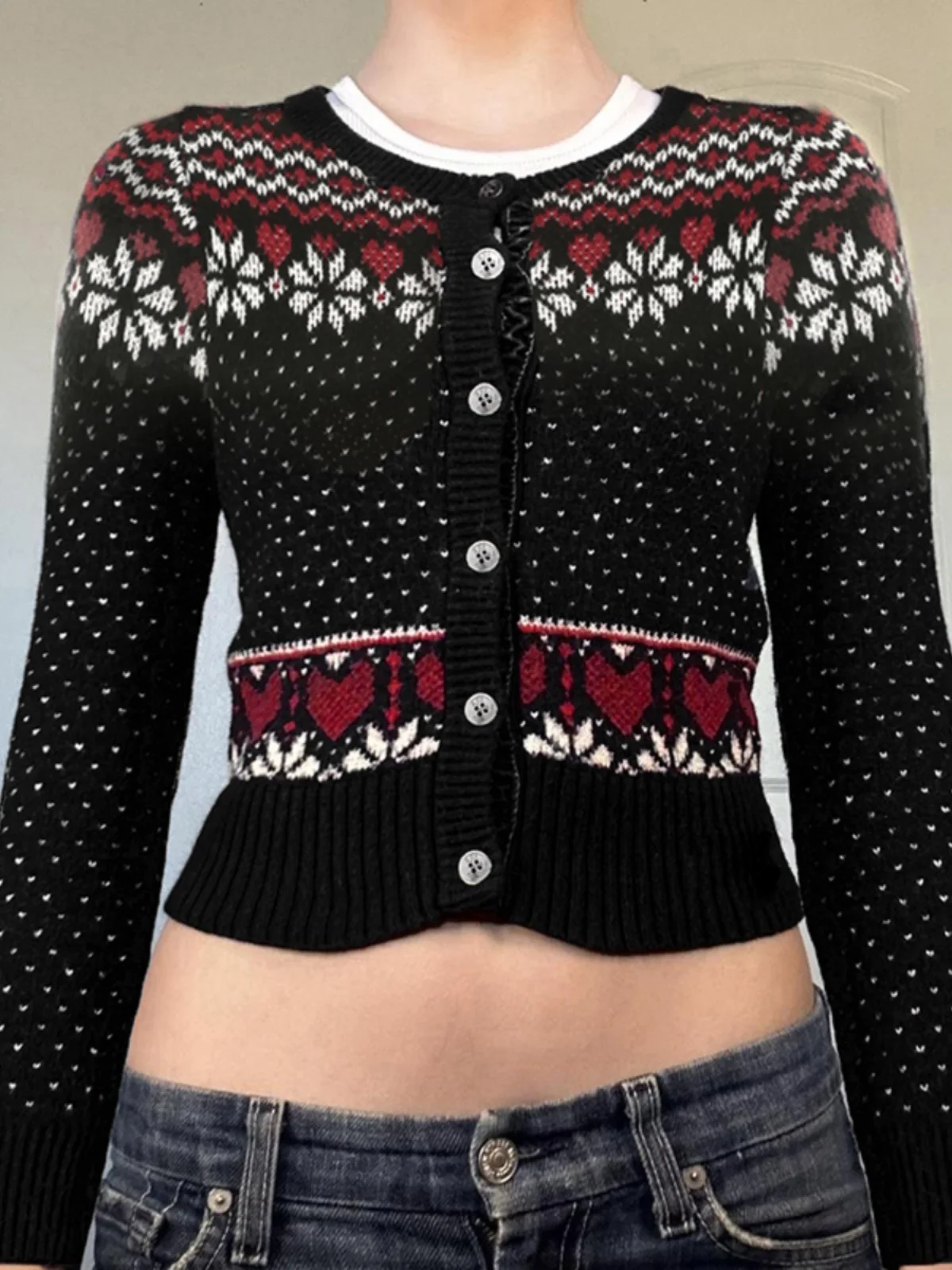 

Женский черный готический пуловер, вязаный свитер Harajuku, корейская водолазка Y2k, джемпер с длинными рукавами, винтажная одежда 2000-х годов