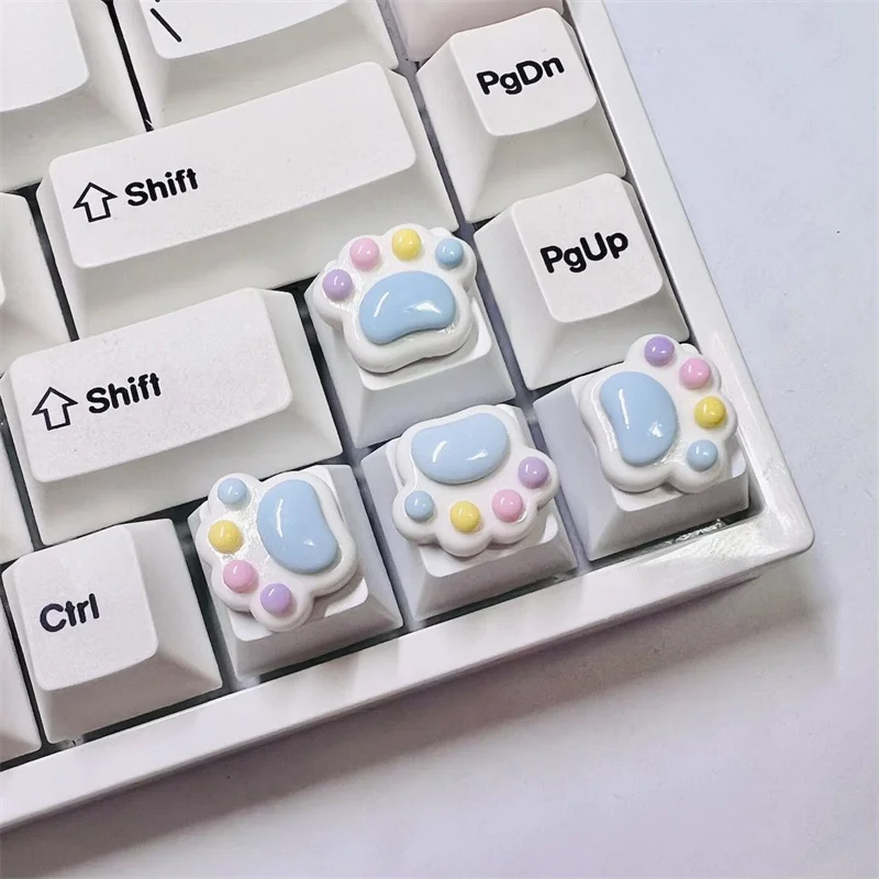 4 Arrow Keys Cat Paws Pad Mechanical Keyboard Keycap MX Switch Kawaii DIY Direction Key Custom Cherry OEM XDA Cute Cat Keycap