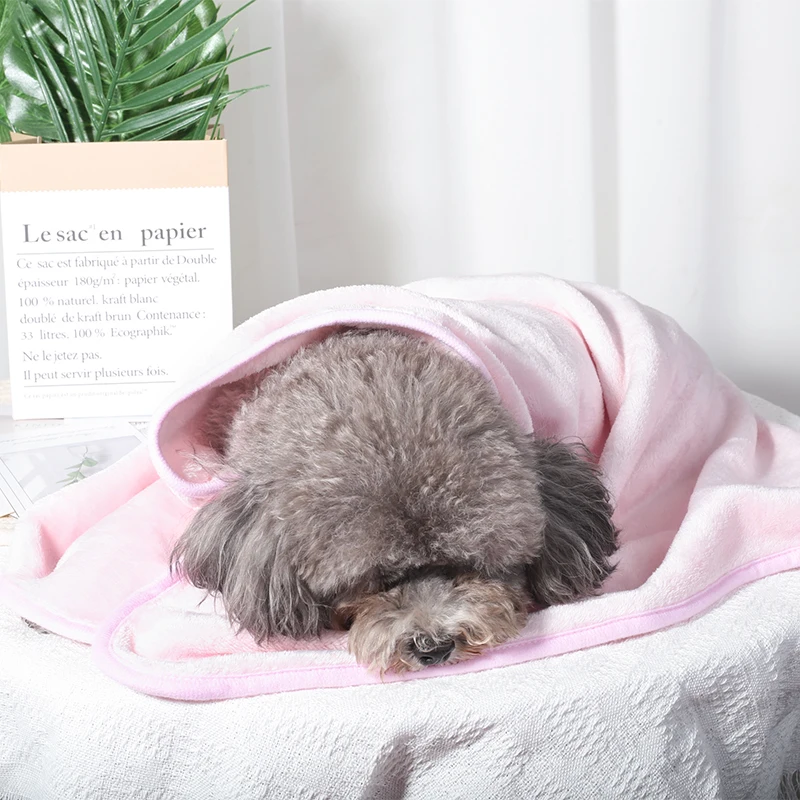 超柔らかふわふわプレミアムペットブランケット フランネル 小熊柄プリント 犬子犬猫用 冬用暖かいペットギフト(3サイズ)