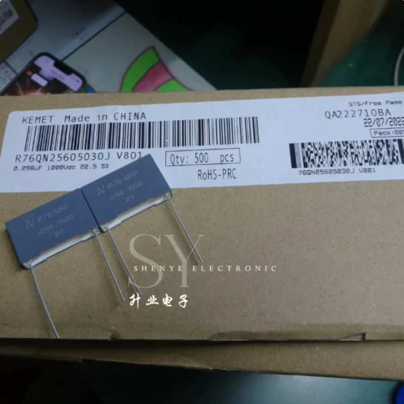 10pcs-100pcs KEMET AV R76 0.056uf/1000V 56nf 563 brand new 22MM R76QN25605030J