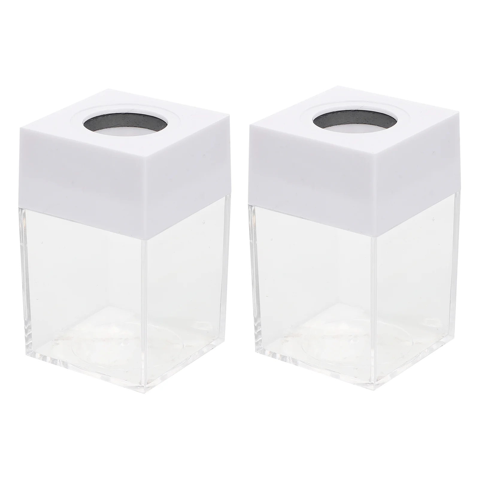 2 Pcs Lids Paper Clip Storage Bucket Staples Paperclip Boxes White Mesh Dispensers Toothpick