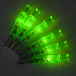 6Pcs Groene Led Verlichte Nokken Voor Pijl As Id 6.2Mm Boogschieten Jacht Schieten Automatisch Recurve Kruisboog Compound Boog nieuwe