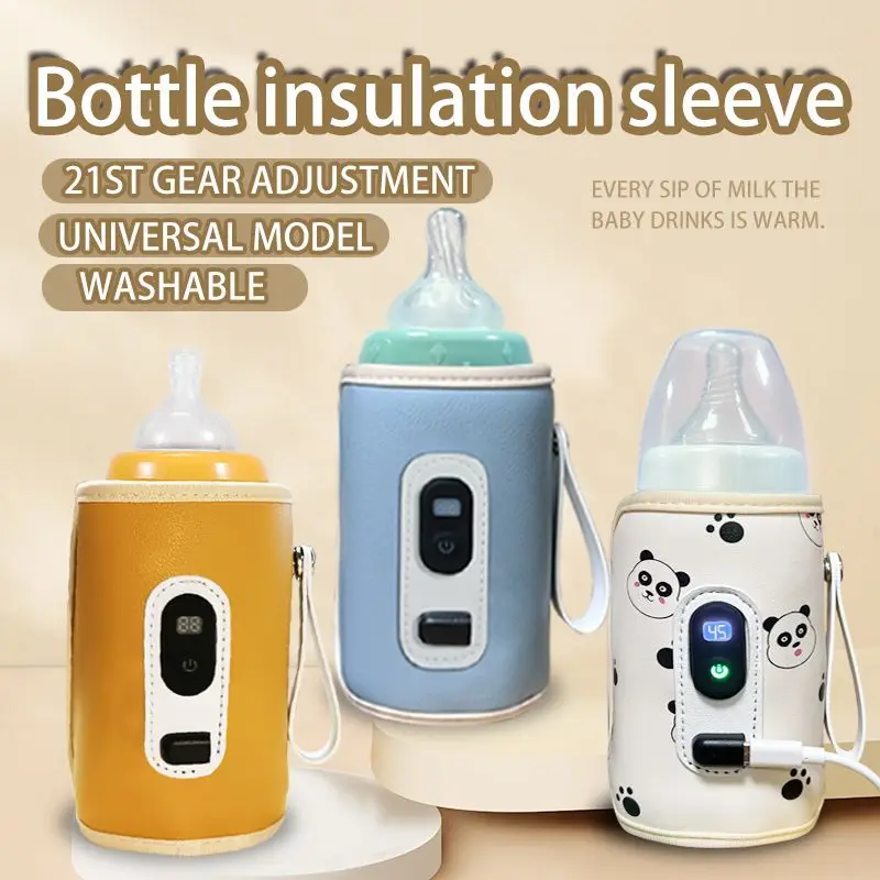 Digital milk heater, constant temperature outdoor portable milk heater, universal baby bottle insulation cover