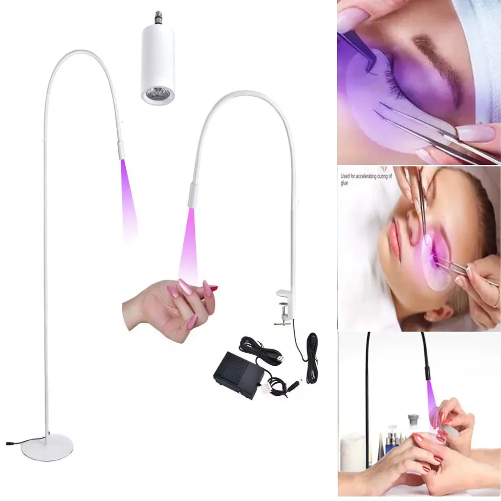 5V USB 5W LED UV Ultrafioletowa lampa do utwardzania kleju Beauty Nail Eyelash Sztuczne rzęsy Przeszczepianie stopy Przełącznik podłogowy ﻿