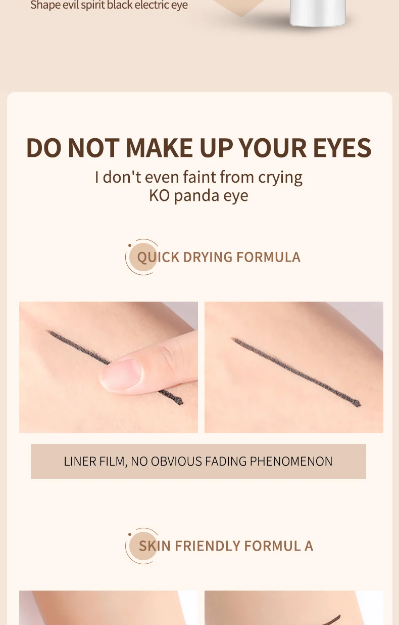 O'CHEAL Eyeliner-Stempel, schwarzer flüssiger Eyeliner-Stift, wasserdicht, schnell trocknend, Doppelkopf-Eyeliner-Stift, Make-up für Damen, Kosmetik-Werkzeug – Detail 5
