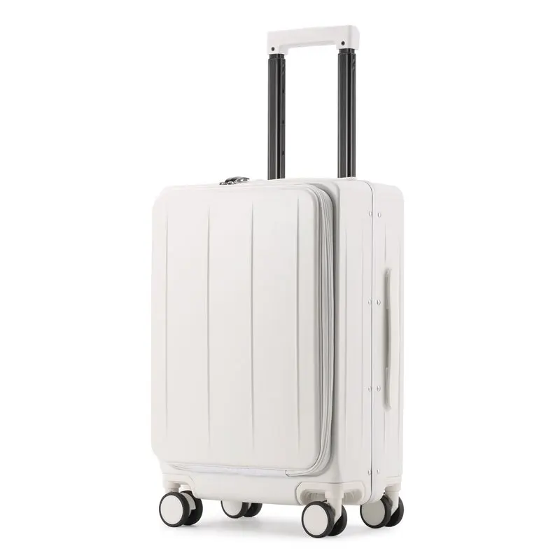 2025 new front open suitcase women's 20-inch solid color can board business travel