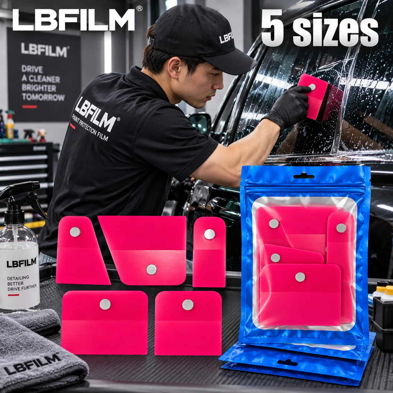 lbfilm-5pcs-magnetic-ppf-squeegee-set-car-vinyl-wrap-film-scraper-soft-tpu-bubble-remover-window-tint-installation-tool