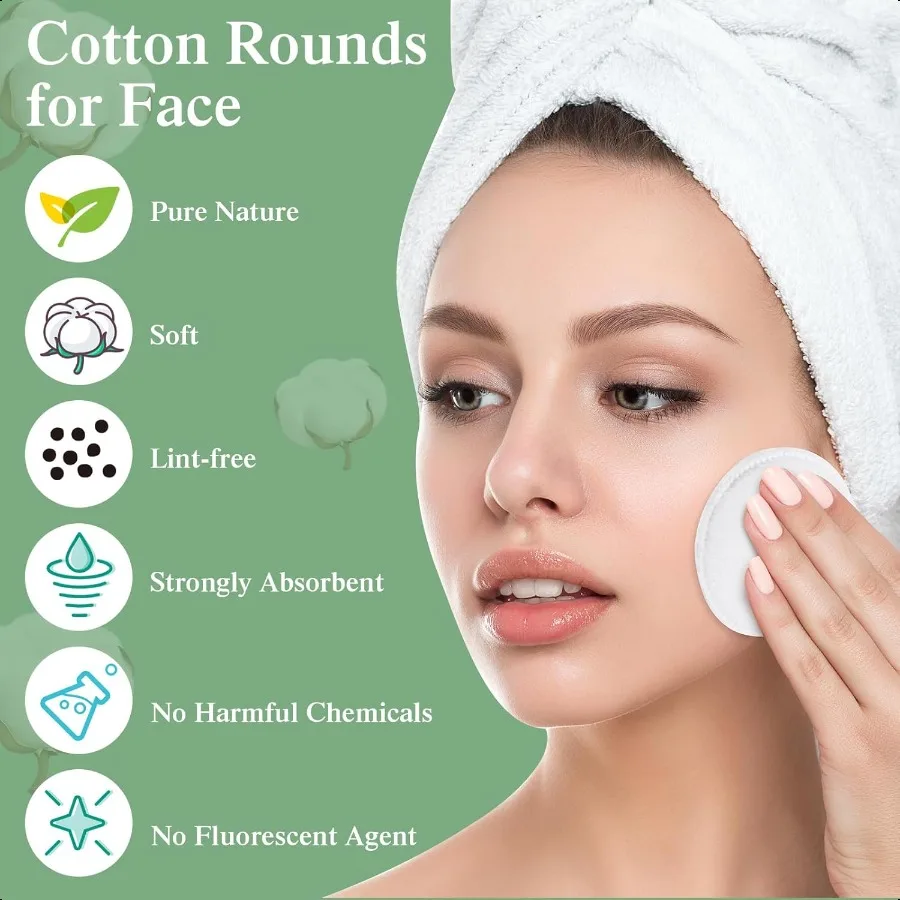 1500 Pcs Cotton Rounds Bulk Exfoliating Rounds for Face Makeup Remover Cotton Facial Pads for Face Makeup Removal Toner Pads