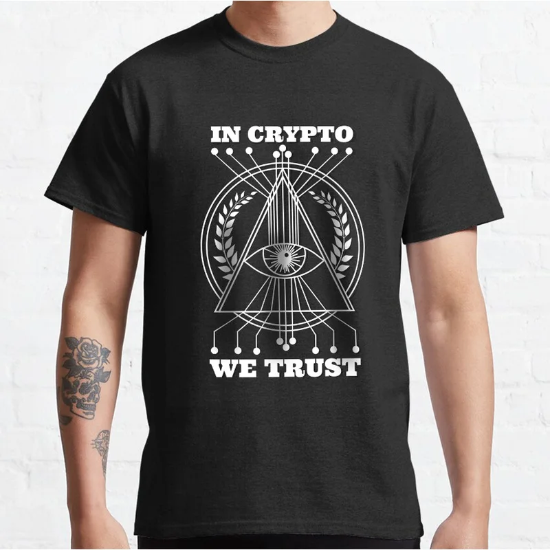 In Crypto We Trust Cryptocurrency Bitcoin T-Shirt BTC Symbol Graphic Tee Unisex Cotton Short Sleeve Crypto Investor Casual Tops