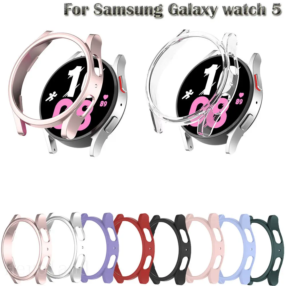 Hollow PC Protector Case For Samsung Galaxy Watch 5 40mm 44mm Frame Hard Cover Printing Protective Shell Cases Bumper Colorful