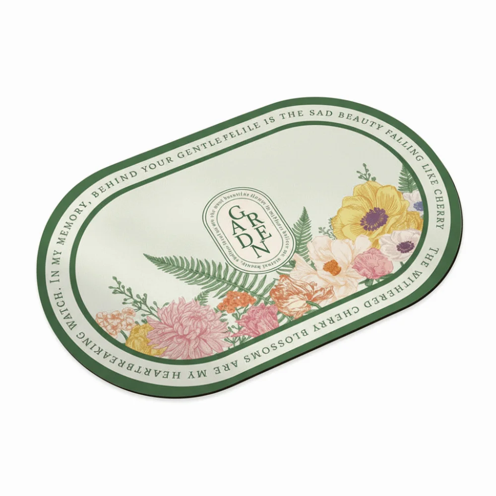 

Элегантный коврик для ванной комнаты с мягким цветочным принтом, впитывающий, быстросохнущий, машинная стирка, противоскользящий, для двери