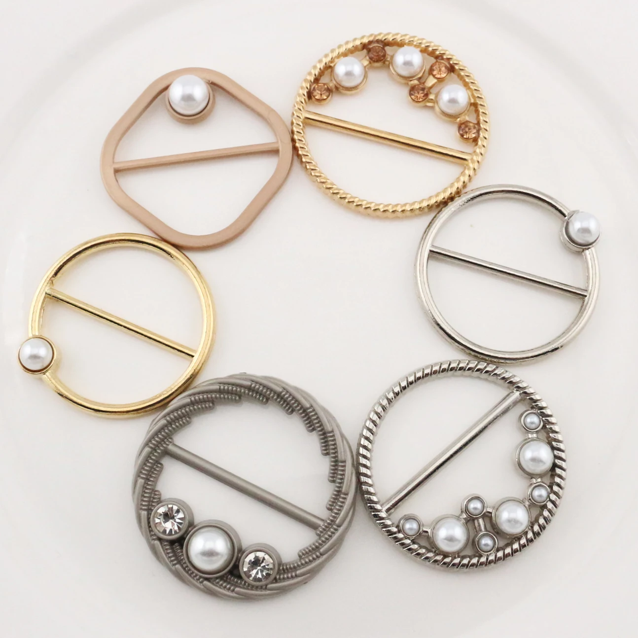 1 قطعة زر الخصر متابعة قميص تي شيرت اللؤلؤ دبابيس الأوشحة الكريستال زر DIY بها بنفسك للنساء فستان الملابس اكسسوارات الديكور #4