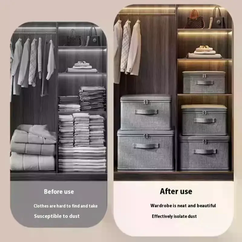 [Large Capacity Foldable Storage Box With Cloth Cover , Multifunctional Quilt Storage Box Bra Storage Box Underwear Organizer]