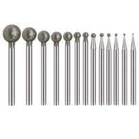 5Pcs 0.5mm-8mm Diamond Round Burring Sanding Drill Bit Cutting Grinding Head 2.35mm Shank For Rotary Tool Electric Grinder Parts