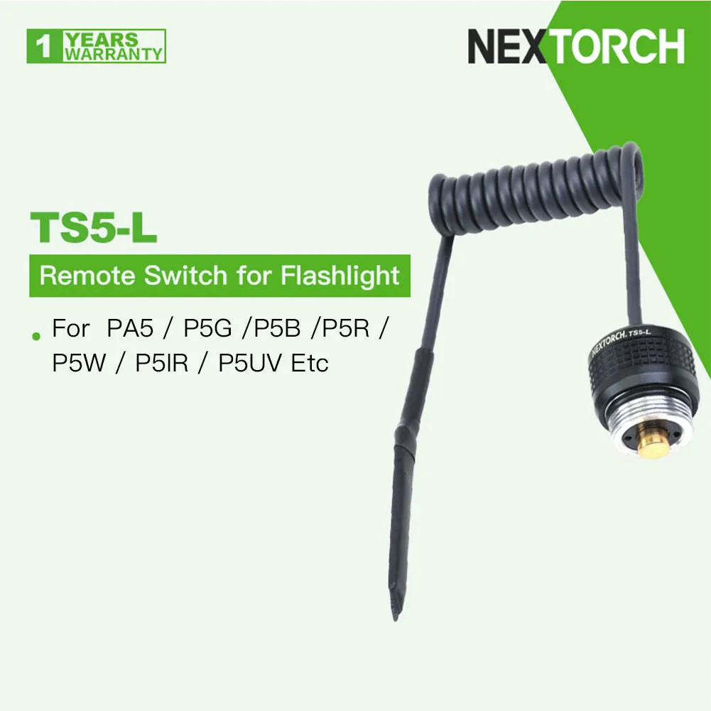 

Nextorch TS5-L Remote Switch for Tactical Flashlight, Fit for PA5/P5G/P5B/P5R/P5W/P5IR/P5UV Torch Etc.