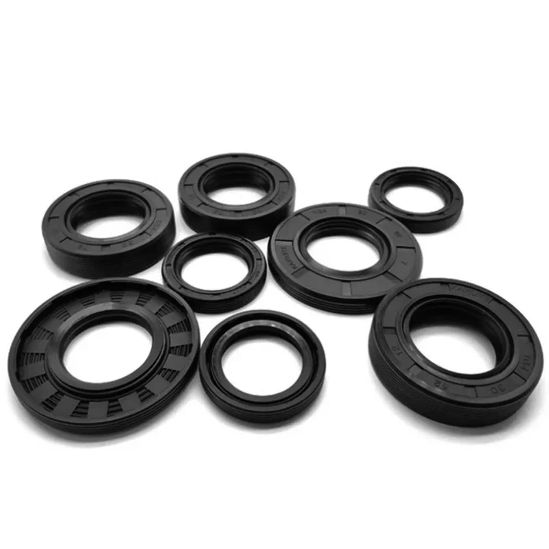 TG4/TC/FB TC 22/24/25/26/27/28/29/30mm ID Black Nitrile Rubber NBR Grooved Lip Spring Gasket Radial Shaft Skeleton Oil Seal 1Pc