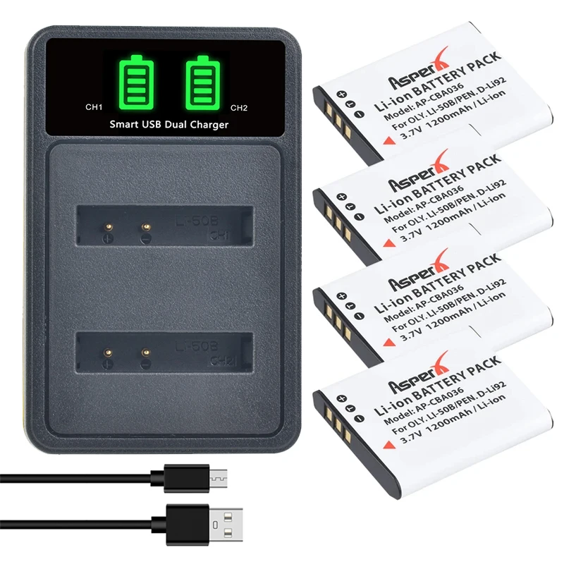 Rolmpusバッテリー充電器,バッテリーD-Li92,li50b,u6010, u6020,Li-50B,XZ-1用