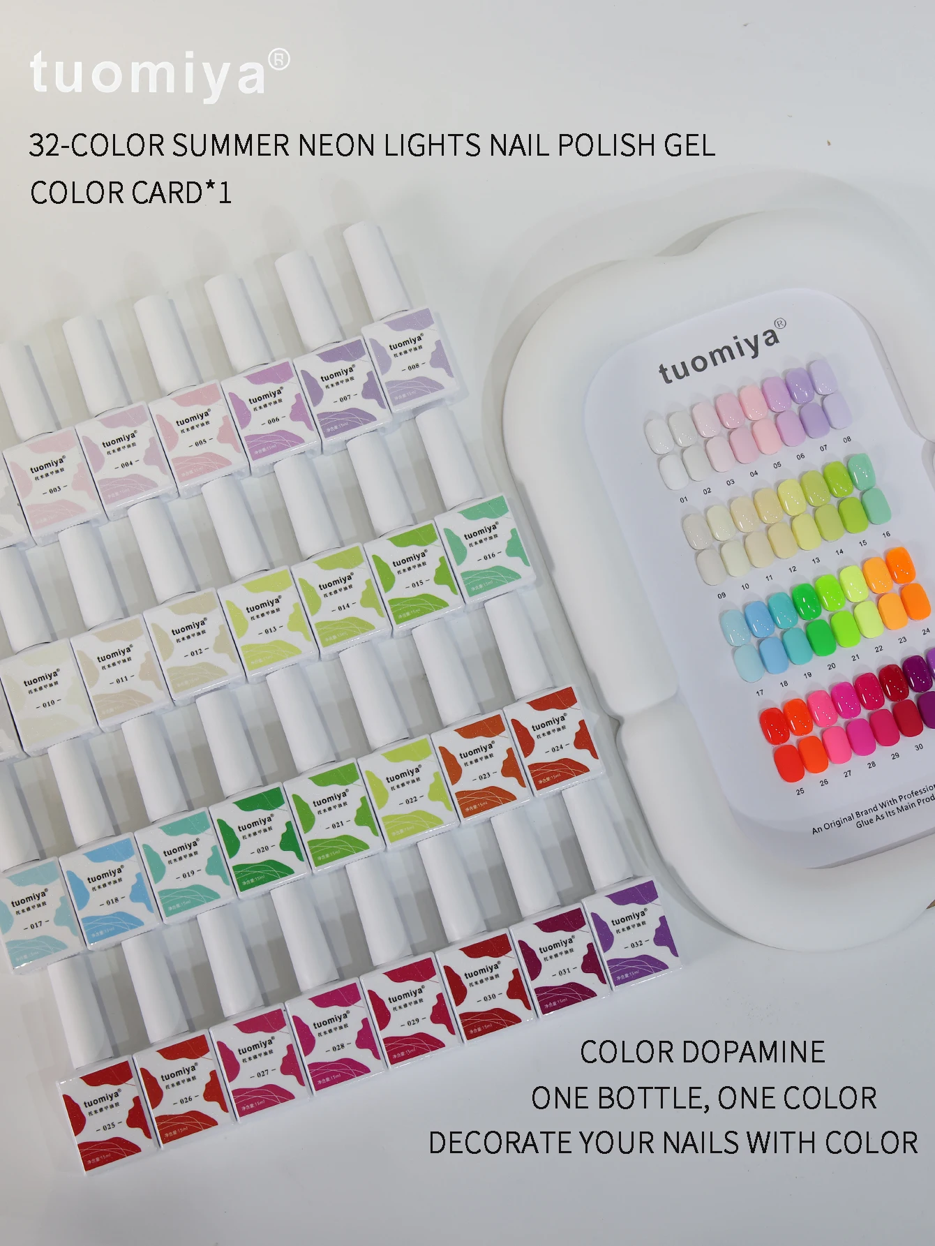 32-Color Dopamine Macaron Nail Polish Gel Set with Color Chart, UV Nail Gel, DIY Nail Art Tools, High-Saturation Nail Polish Gel