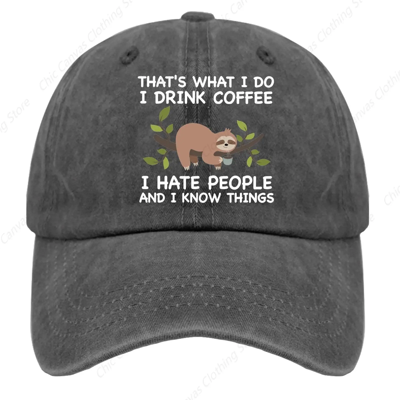 

Hats That'S What I Do I Drink Coffee I Hate People I Know Things Dad Hat For Women Graphic Denim Baseball Caps Adjustable