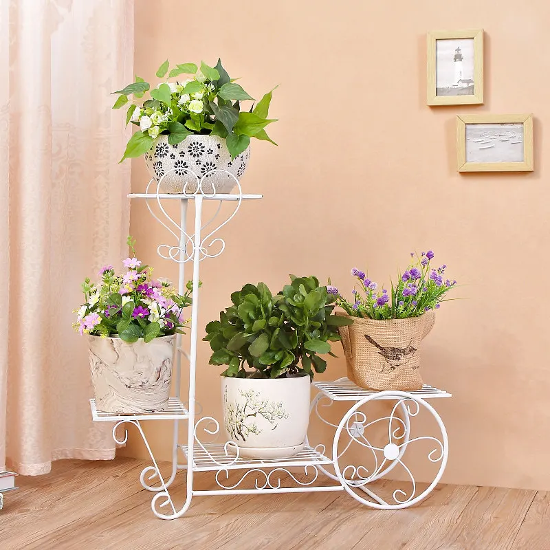household multi-layer plant shelves indoor balcony flower display Plant shelf white simple muebles de terraza garden furniture