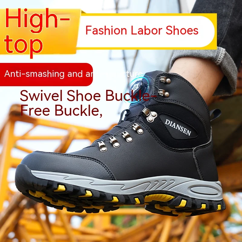 Waterproof Comfortable Puncture-proof Safety Boots Men Indestructible Steel Toe Work Boots Anti-smash Safety Shoes Biker Botas