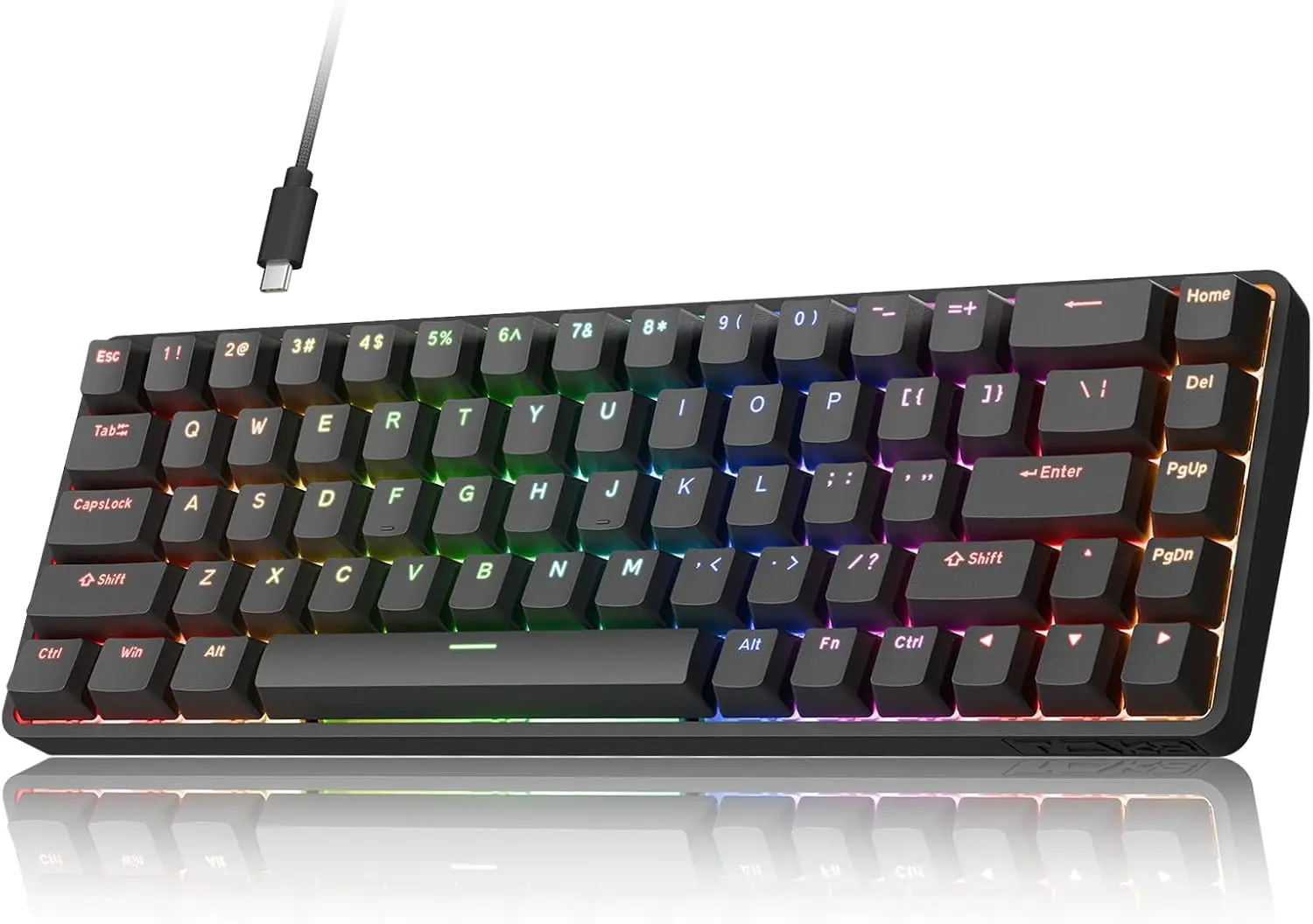 

DK68-C 60% Gaming Keyboard, Magnetic Switch, Hot Swappable, RGB Backlit, 8000Hz Polling, Compact 68-Key, Wired, Black