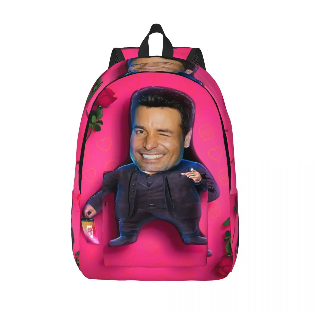 3D Print Chayanne Chiquito Meme Canvas Backpacks for Boys Girls College School Travel Bags Men Women Bookbag Fits 15 Inch Laptop