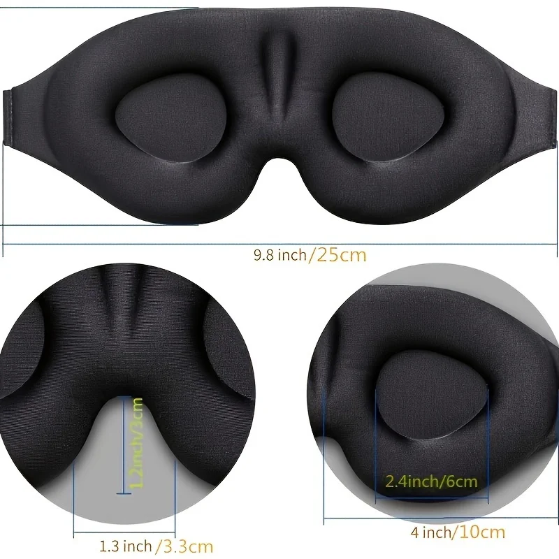1pc Three Dimensional Eye Mask Without Eye Pressure For Men And Women During Nap Breathable And Light Blocking Adjustable