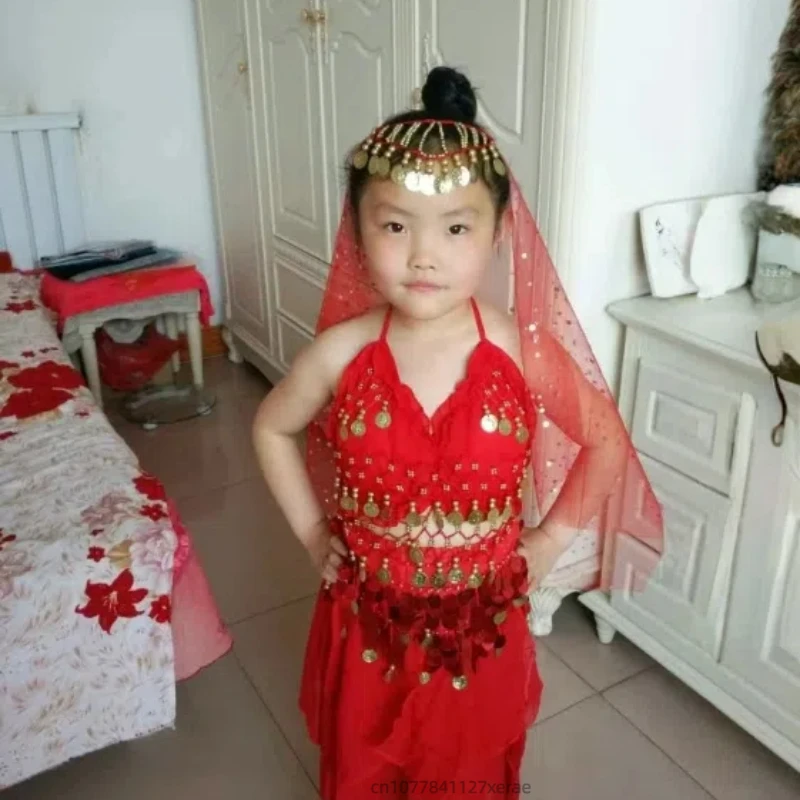 Girls' Belly Dance Set Dance Costumes Children's Indian Dance Performance Costumes Skirts Children's Ethnic Dance Performance