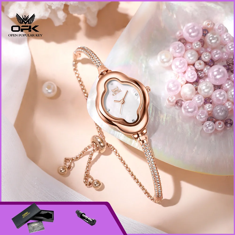 OPK 6093 Fashion Elegant Watch for Women 30m Waterproof Top Original Ladies Quartz Dress Wristwatch High Quality