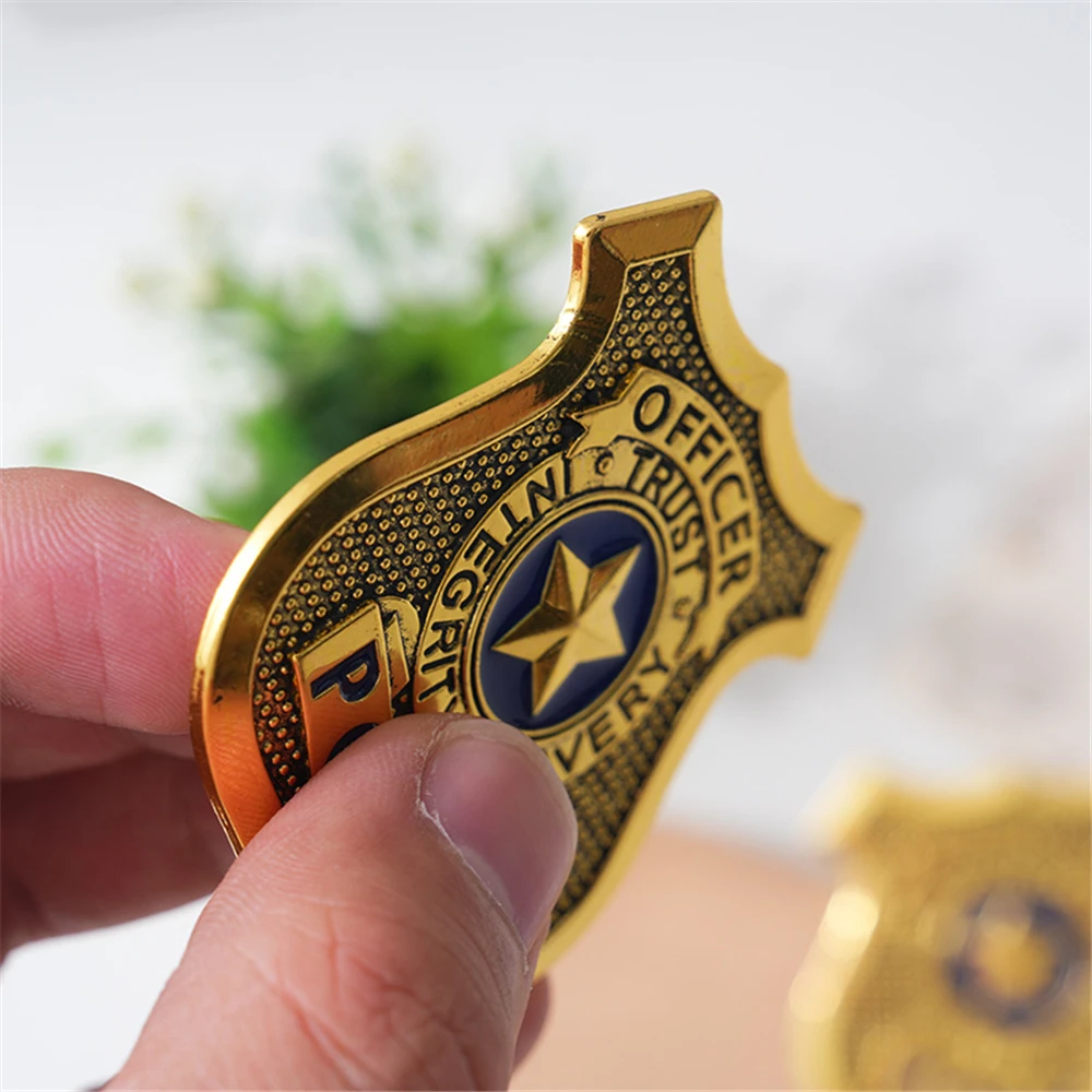 MINISO Zootopia Zootropolis Judith Laverne Hopps Cosplay Costume Metal Police Badge Pin Alloy Brooch Accessories Props