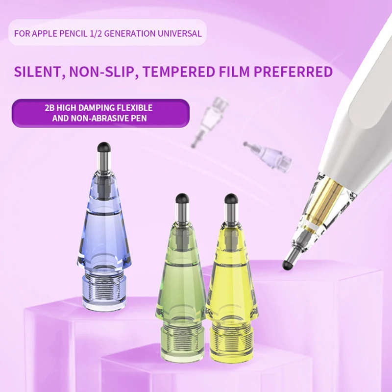Clear Replacement Tips For Apple Pencil 1/2 Gen Tips Pen Tips For Apple Pencil 1st 2nd Generation for iPad Transparent Stylus