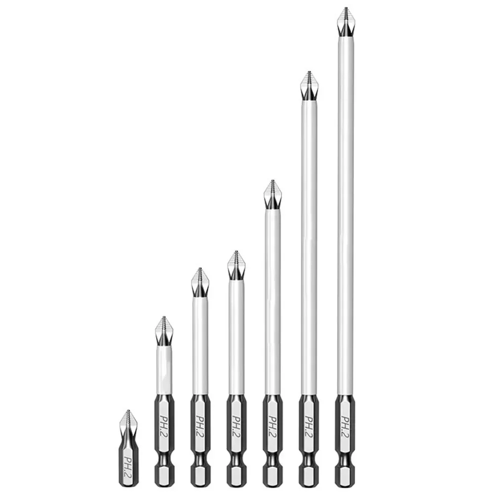 1pc Cross Screwdriver Bit Magnetic Non-Slip Batch Head PH2 Cross Screwdriver Alloy Steel Hex Screwdriver Bit Hand Tool 25-150mm