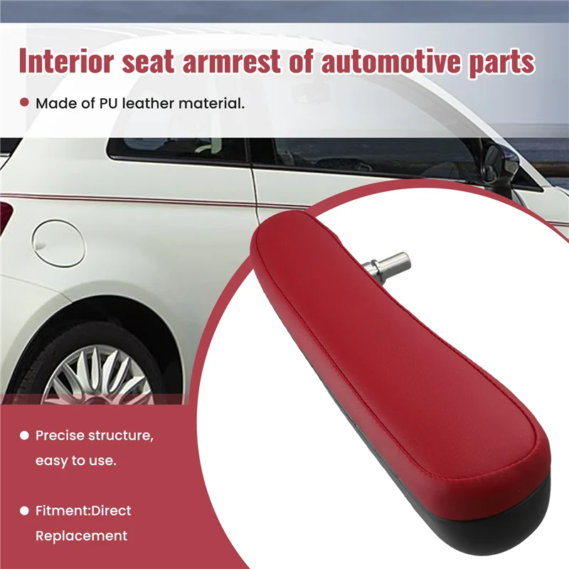 

Автомобильный передний левый внутренний боковой подлокотник сиденья из искусственной кожи 6BV31KRLAA для FIAT 500 2016-2019, автомобильные аксессуары