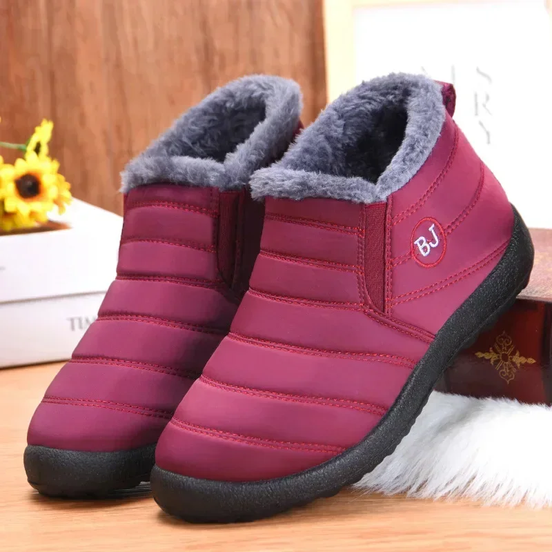 Women Boots Slip On Winter Boots Trend Winter Shoes For Women Booties Short Waterproof Snow Fur Boots Ankle Bota Feminina 2024