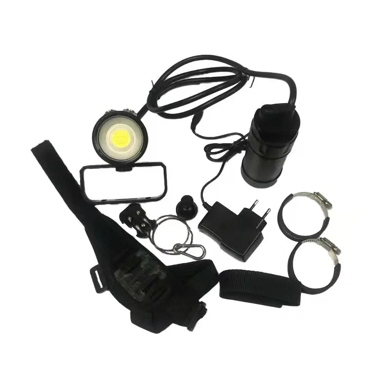 COB LED Canister Diving Video Light Waterproof 100m Underwater  Scuba Dive Torch Rechargeable 18650  LED  Split Flashlight