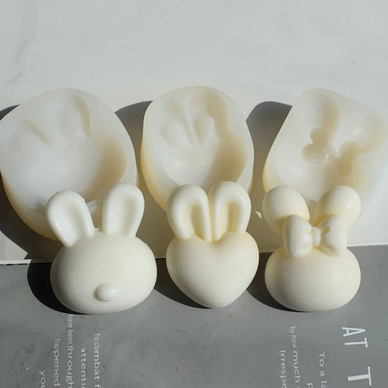 Rabbit Head Silicone Mold DIY Crafts Project Reusable Soap Plaster Chocolate Baking Tool Supplies