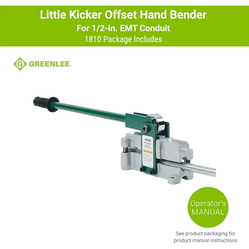 1810 جهاز ثني يدوي ليتل كيكر لقناة EMT مقاس 1/2 بوصة، فضي/أخضر #2