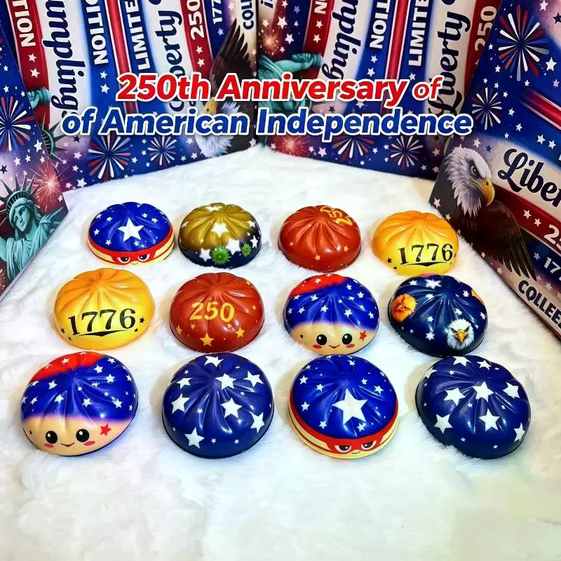 1Pcs Reusable Rebound Squeeze Reliever Toys USA 250th Anniversary Simulated Decompression Dumplings Toy