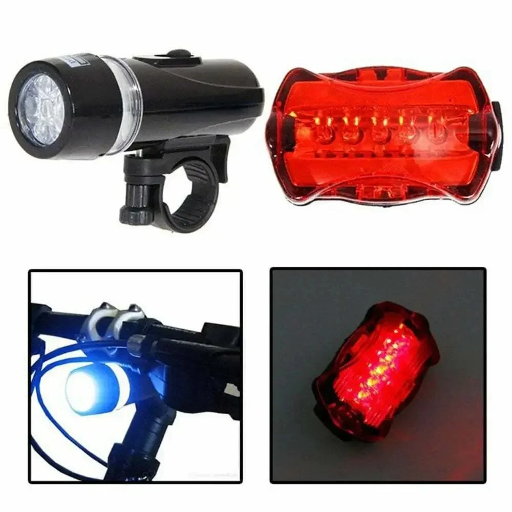 5 LED Bike Light Bicycle Front Back Light Set MTB Bicycle Headlight Butterfly Taillight Cycling Safety Warning Light Bike Lamp