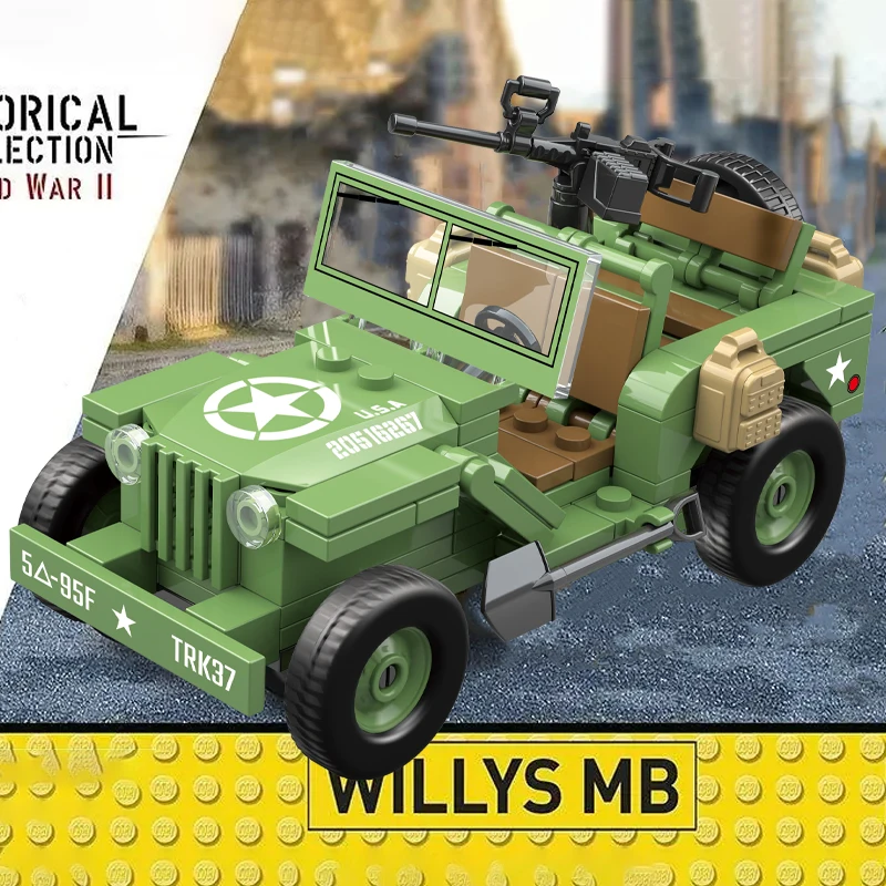 Willis JJRC, американская военная многоцелевая сборная модель внедорожника времен Второй мировой войны, строительные блоки, игрушечные машинки для мальчиков