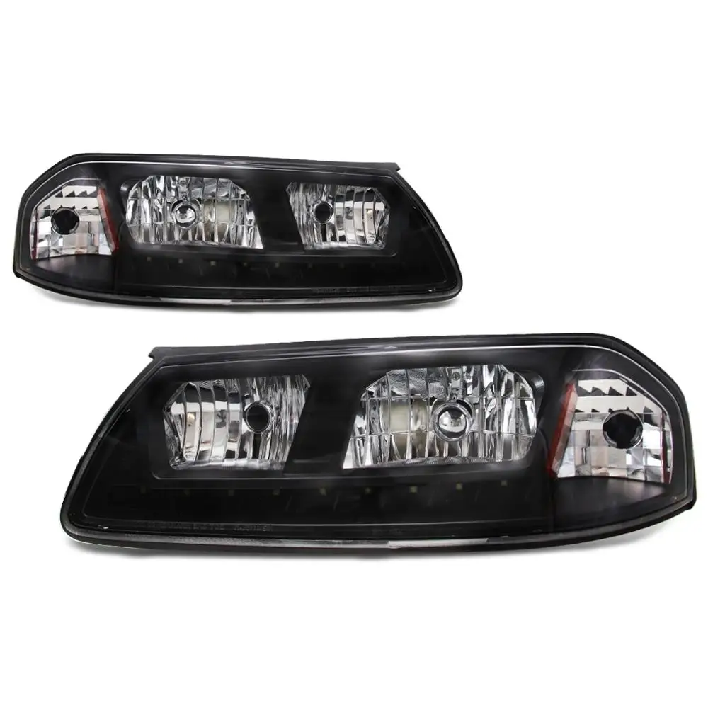 Hot-selling Front Light Crystal Headlights w/ SMD LED Light Strip  For 2000-2005 Chevrolet Impala (Black/Clear)