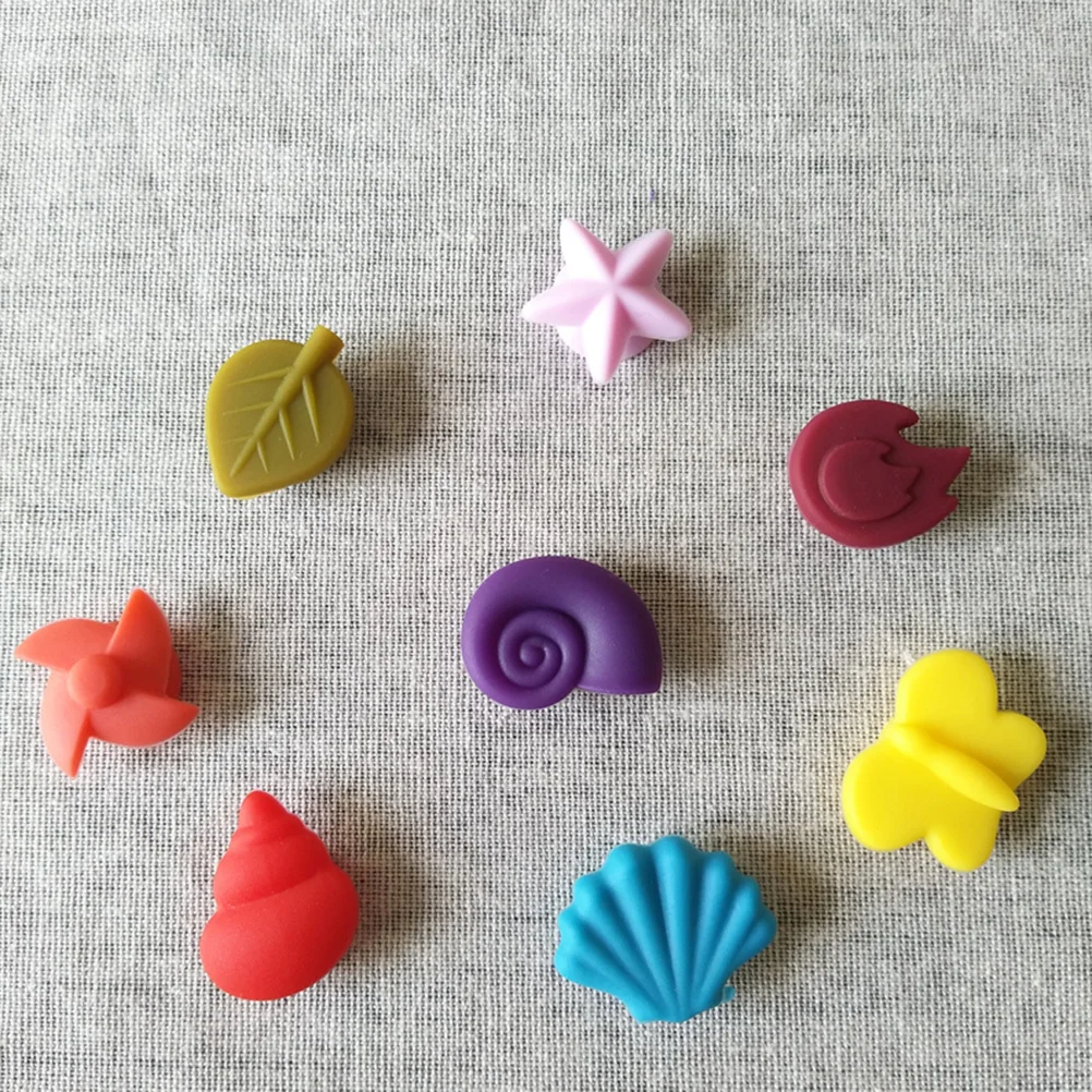 

8pcs Silicone Wine Glass Marker Colorful Tags Party Cup Identifier Decorative Accessories Kitchen Bar Tools