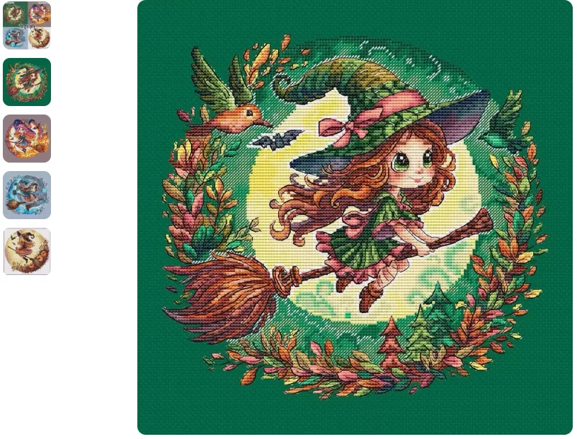 Cross Stitch Kits Cross stitch Aida embroidery Threads for embroidery Set Forest Witch