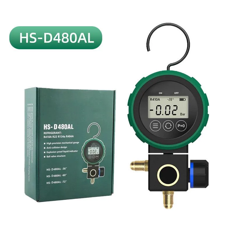 Automobile AC System Servicing Kit HS D480AH L 36 Digital Charging Gauge For Refrigerant Addition And Condition Inspection