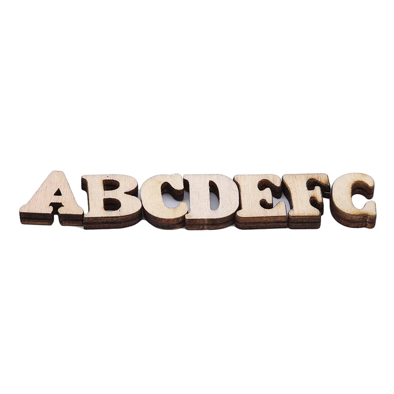 100pcs/Pack Letter And Number Ornaments 100pcs/1set English Kids Diy Early Language Printing Wood Chips